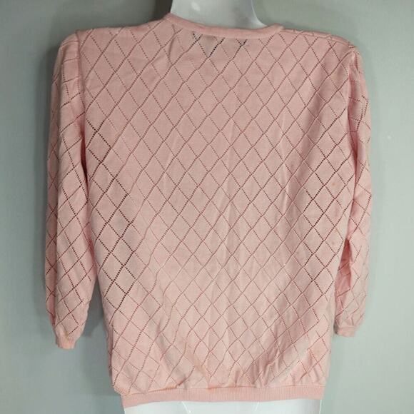 Ralph Lauren Sport Women's Knit Half Sleeve Button Front Cardigan Pink Est Small - Picture 3 of 6